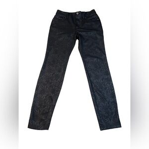 Simply Vera Vera Wang Reptile Textured Black Skinny Pants